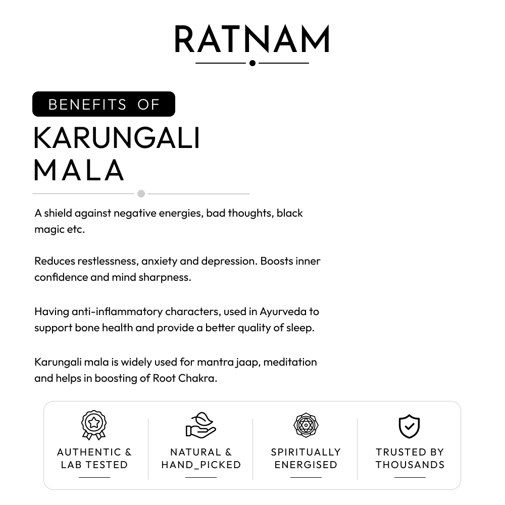 Buy Original Karungali Mala | Black Ebony Wood 108 Beads
