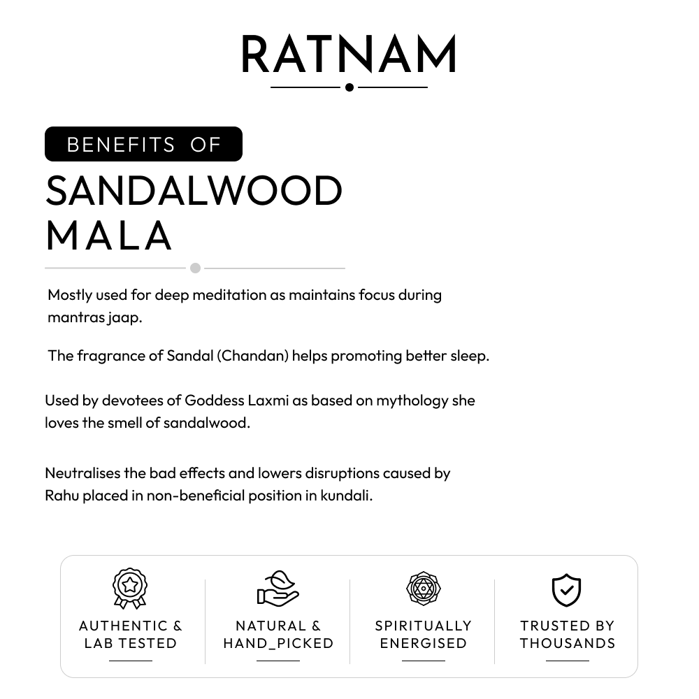 Buy Original Sandalwood (Chandan) Mala | 108 Beads