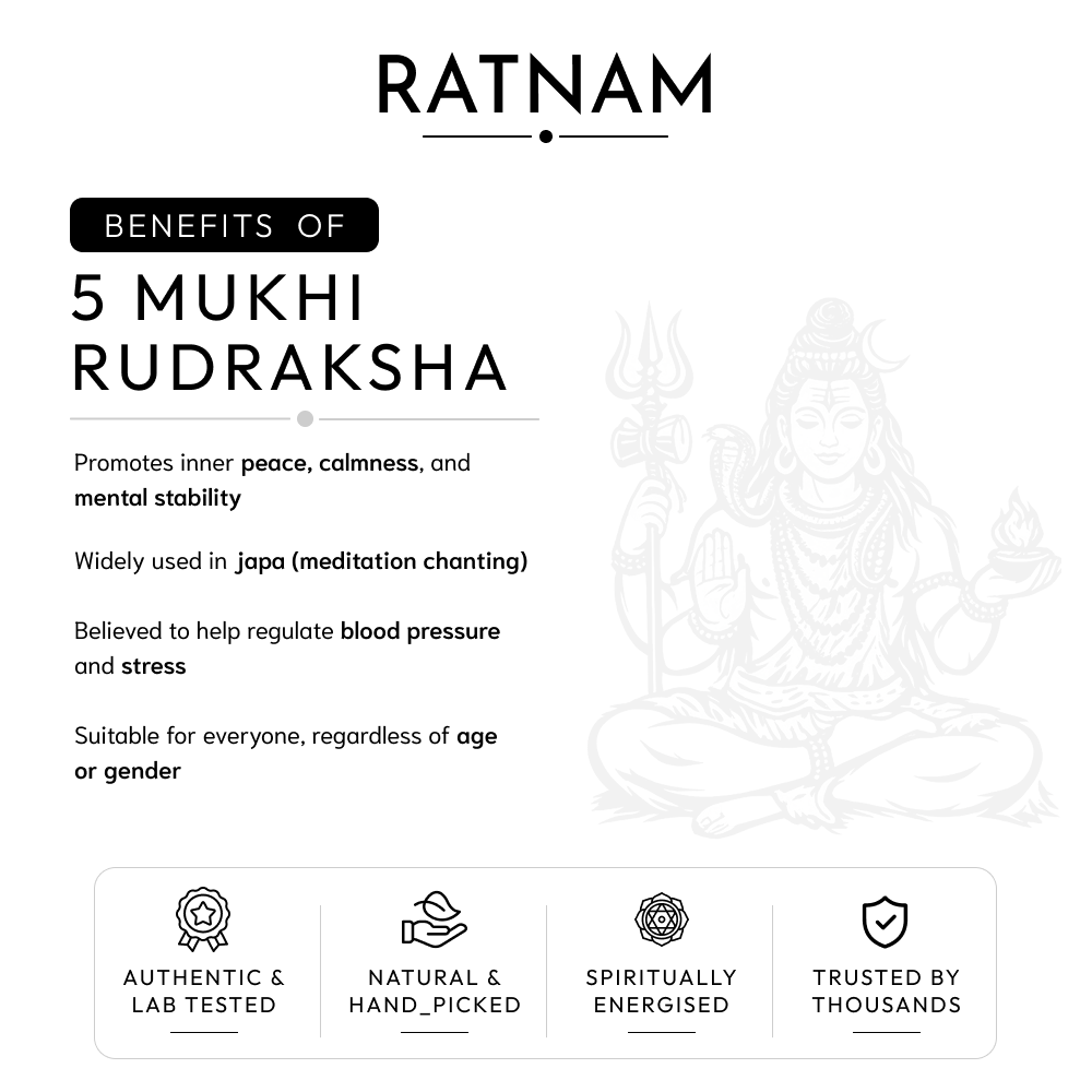 Buy 5 Mukhi Nepali Rudraksha | 100% Original & Energised