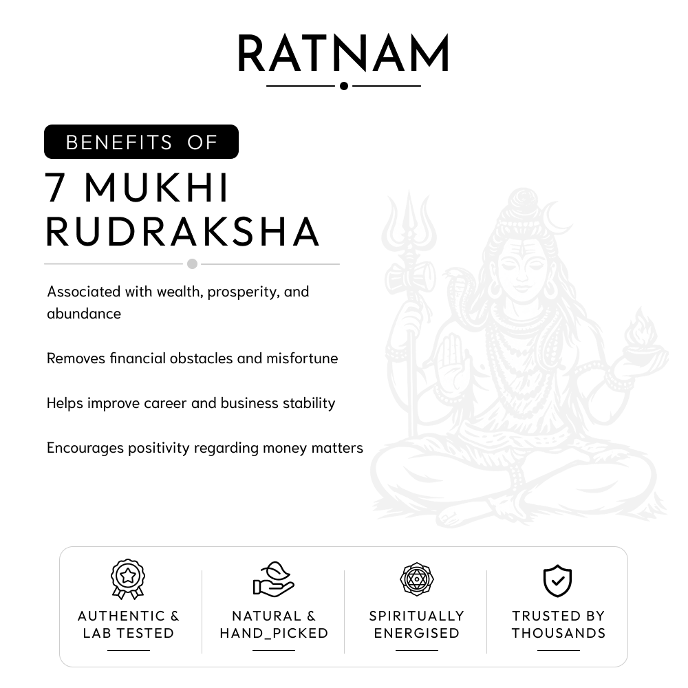 Buy 7 Mukhi Nepali Rudraksha | 100% Original & Energised