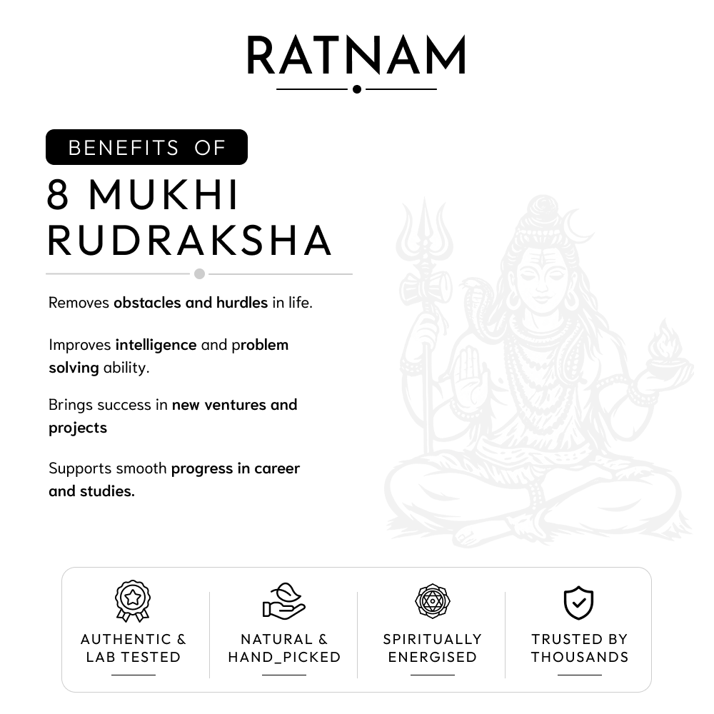 Buy 8 Mukhi Nepali Rudraksha | 100% Original & Energised