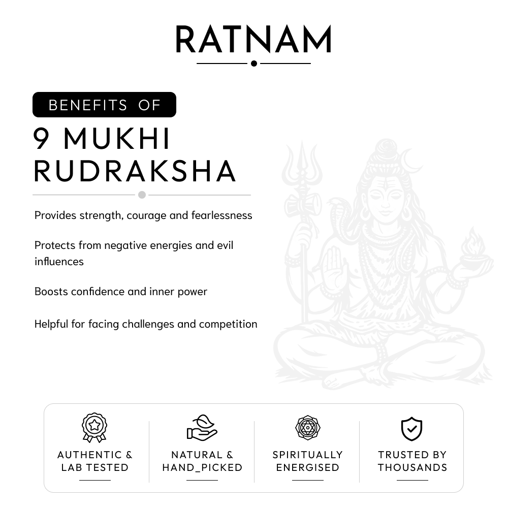 Buy 9 Mukhi Nepali Rudraksha | 100% Original & Energised