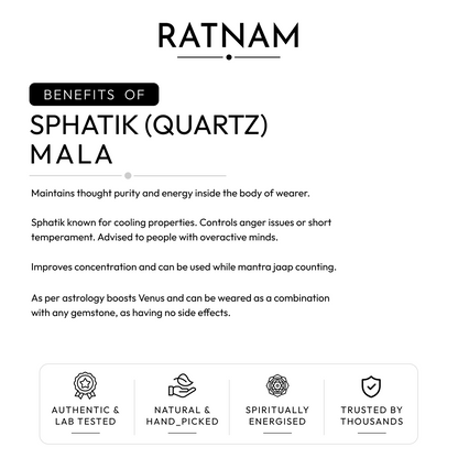 Buy Original Sphatik (Quartz) Mala | 108 Beads